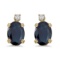 Certified 14k Yellow Gold Oval Sapphire And Diamond Earrings 1.64 CTW