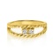 Certified 14K Yellow Gold Braided Two-Stone Diamond Ring 0.12 CTW
