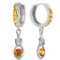 2 Carat 14K Solid White Gold Familiarity Citrine Earrings