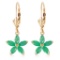 2.8 Carat 14K Solid Gold Leverback Earrings Natural Emerald