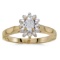 Certified 10k Yellow Gold Oval White Topaz And Diamond Ring 0.31 CTW