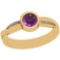 0.54 Ctw Amethyst And Diamond I2/I3 10K Yellow Gold Vintage Style Ring