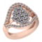 1.56 Ctw Diamond I2/I3 14K Rose Gold Ring