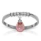 1.45 Carat 14K Solid White Gold Ring Natural Diamond Dangling Pink Topaz