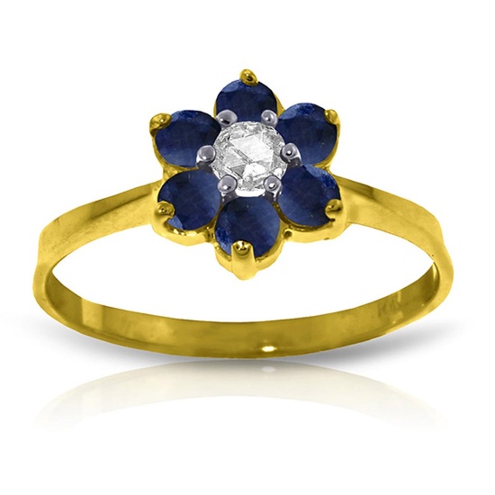 0.5 CTW 14K Solid Gold Can't Dictate Love Sapphire Diamond Ring