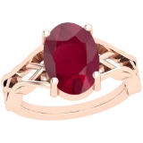 2.50 Ctw Ruby 14K Rose Gold Solitaire Ring