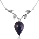 12.92 Carat 14K Solid White Gold Succeed Like Success Sapphire Diamond Necklace