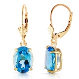 6.25 Carat 14K Solid Gold Encourage Blue Topaz Earrings