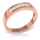 14K Solid Rose Gold Rings with Natural White Topaz
