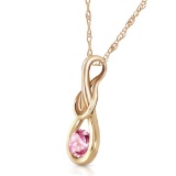 0.65 Carat 14K Solid Gold No Barriers Pink Topaz Necklace