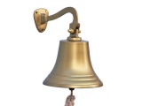 Antique Brass Hanging Ship's Bell 11in.