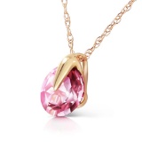 1 Carat 14K Solid Gold Unconditional Pink Topaz Necklace