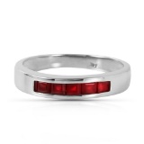 0.6 CTW 14K Solid White Gold Say Forever Ruby Ring