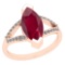 6.33 Ctw Ruby And Diamond I2/I3 14K Rose Gold Vintage Style Ring