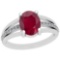 2.61 Ctw VS/SI1 Ruby And Diamond Platinum Vintage Style Ring
