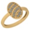 0.18 Ctw SI2/I1 Diamond Platinum 14K Yellow Gold Plated Ring