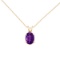 Certified 14k Yellow Gold Oval Amethyst Pendant 0.8 CTW