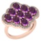 4.80 Ctw Amethyst And Diamond I2/I3 10K Rose Gold Vintage Style Ring