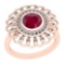 1.49 Ctw Ruby And Diamond SI2/I1 14K Rose Gold Vintage Style Ring