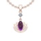 1.32 Ctw VS/SI1 Amethyst And Diamond 10K Rose Gold Necklace