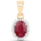 1.01 Carat Genuine Ruby and White Diamond 14K Yellow Gold Pendant