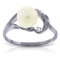 2.02 Carat 14K Solid White Gold Lara's World pearl Diamond Ring