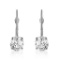 1 Carat 14K Solid White Gold Leverback Earrings 1.0 Carat Diamond