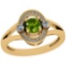 0.74 Ctw Peridot And Diamond I2/I3 10k Yellow Gold Vintage Style Ring