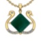 17.52 Ctw VS/SI1 Emerald And Diamond Platinum 14K Yellow Gold Plated Pendant