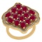 5.26 Ctw VS/SI1 Ruby And Diamond 14K Yellow Gold Vintage Style Ring