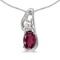 Certified 14k White Gold Oval Rhodolite Garnet And Diamond Pendant