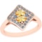 1.33 Ctw I2/I3 Citrine And Diamond 10K Rose Gold Vintage Style Ring