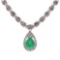 6.38 Ctw SI2/I1 Emerald And Diamond 14K Rose Gold Necklace