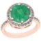 3.99 Ctw Emerald And Diamond I2/I3 14K Rose Gold Vintage Style Ring