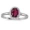 Certified 10k White Gold Oval Rhodolite Garnet And Diamond Ring