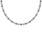 3.48 Ctw SI2/I1 Blue Sapphire And Diamond 14K Rose Gold Necklace