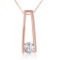 14K Solid Rose Gold Necklace withNatural 0.25 Carat Diamond