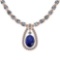 20.93 Ctw I2/I3 Blue Sapphire And Diamond 14K Rose Gold Necklace