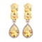 6.79 Ctw VS/SI1 Citrine And Diamond 10K Rose Gold Dangling Earrings