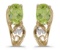 Certified 10k Yellow Gold Oval Peridot And Diamond Earrings 0.81 CTW