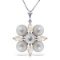 6.3 Carat 14K Solid White Gold Necklace White Topaz pearl
