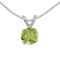 Certified 14k White Gold Round Peridot Pendant