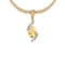 Certified 4.73 Ctw I2/I3 Citrine And Diamond 14K Yellow Gold Pendant