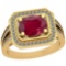1.53 Ctw Ruby And Diamond I2/I3 14K Rose Gold Vintage Style Ring