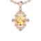 2.55 Ctw I2/I3 Citrine And Diamond 10K Rose Gold Filigree Pendant