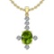 0.41 Ctw VS/SI1 Peridot And Diamond 10K Yellow Gold Necklace