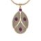 Certified 4.76 Ctw I2/I3 Amethyst And Diamond 14K Yellow Gold Pendant