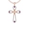 1.18 Ctw I1/I2Amethyst And Diamond 10K Rose Gold Pendant