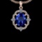 5.85 Ctw VS/SI1 Tanzanite And Diamond 10K Rose Gold Vintage Style Pendant