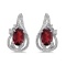 Certified 14k White Gold Oval Garnet And Diamond Teardrop Earrings 0.98 CTW